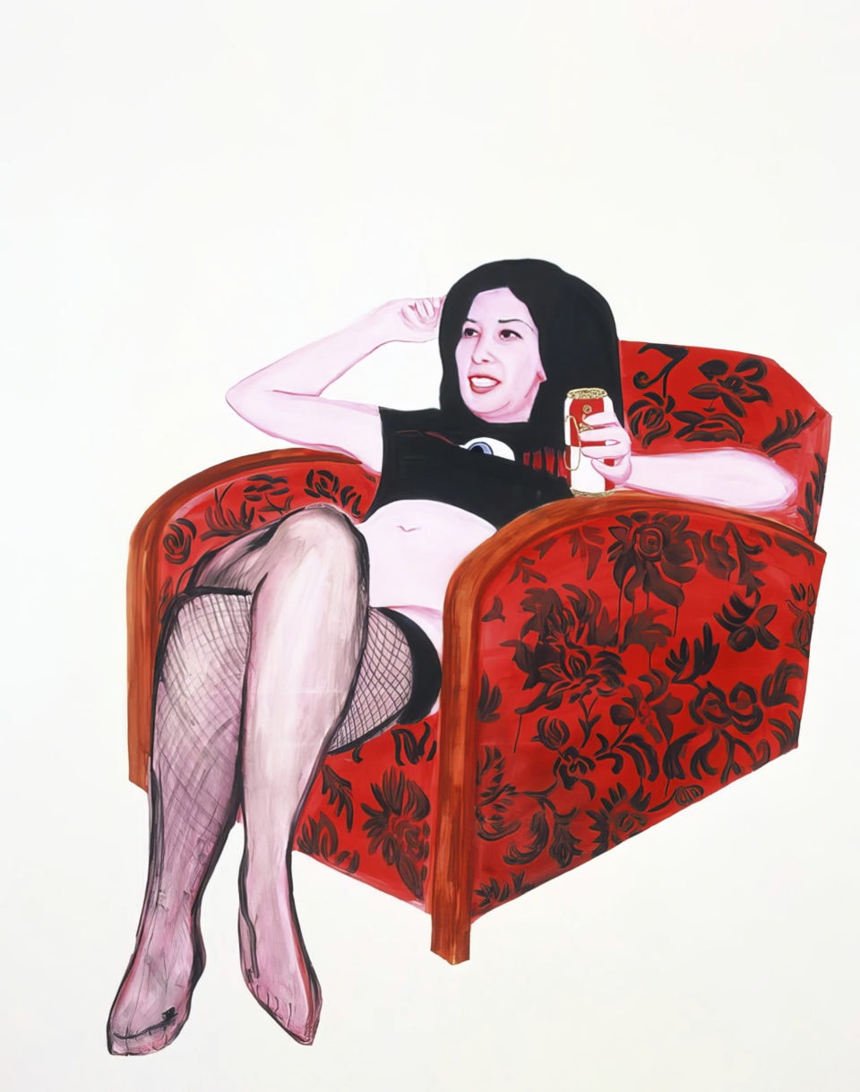 Deborah in her armchair 2006 huile et glycero sur toile oil and glycero on canvas 146x114 cm