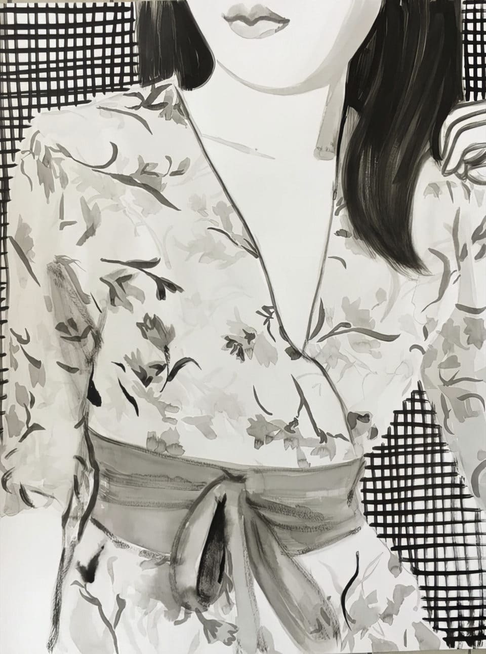 Dress encre de Chine sur papier Chinese ink on paper 65x50 cm