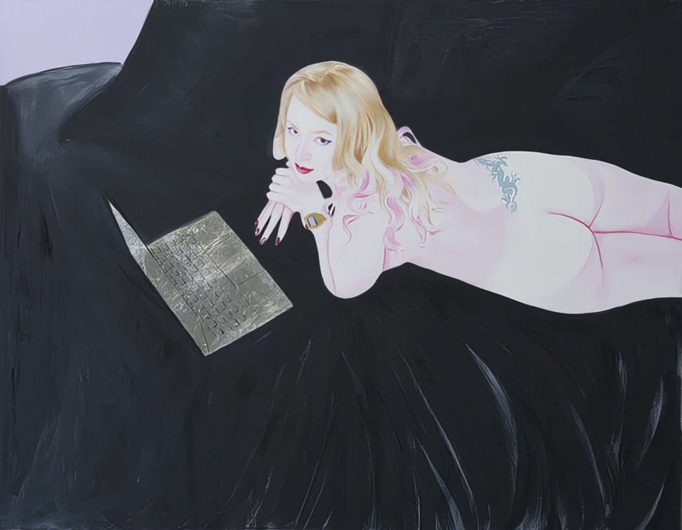 Natalia huile feuille dor et daluminium sur toile oil gold and aluminum leaf on canvas 114x145 cm