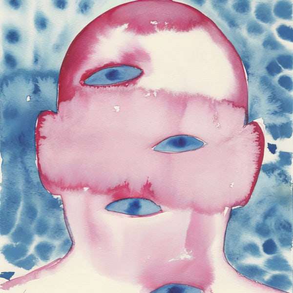 Selfportrait of my shadow 2018 aquarelle sur papier watercolor on paper 26 x 20 cm
