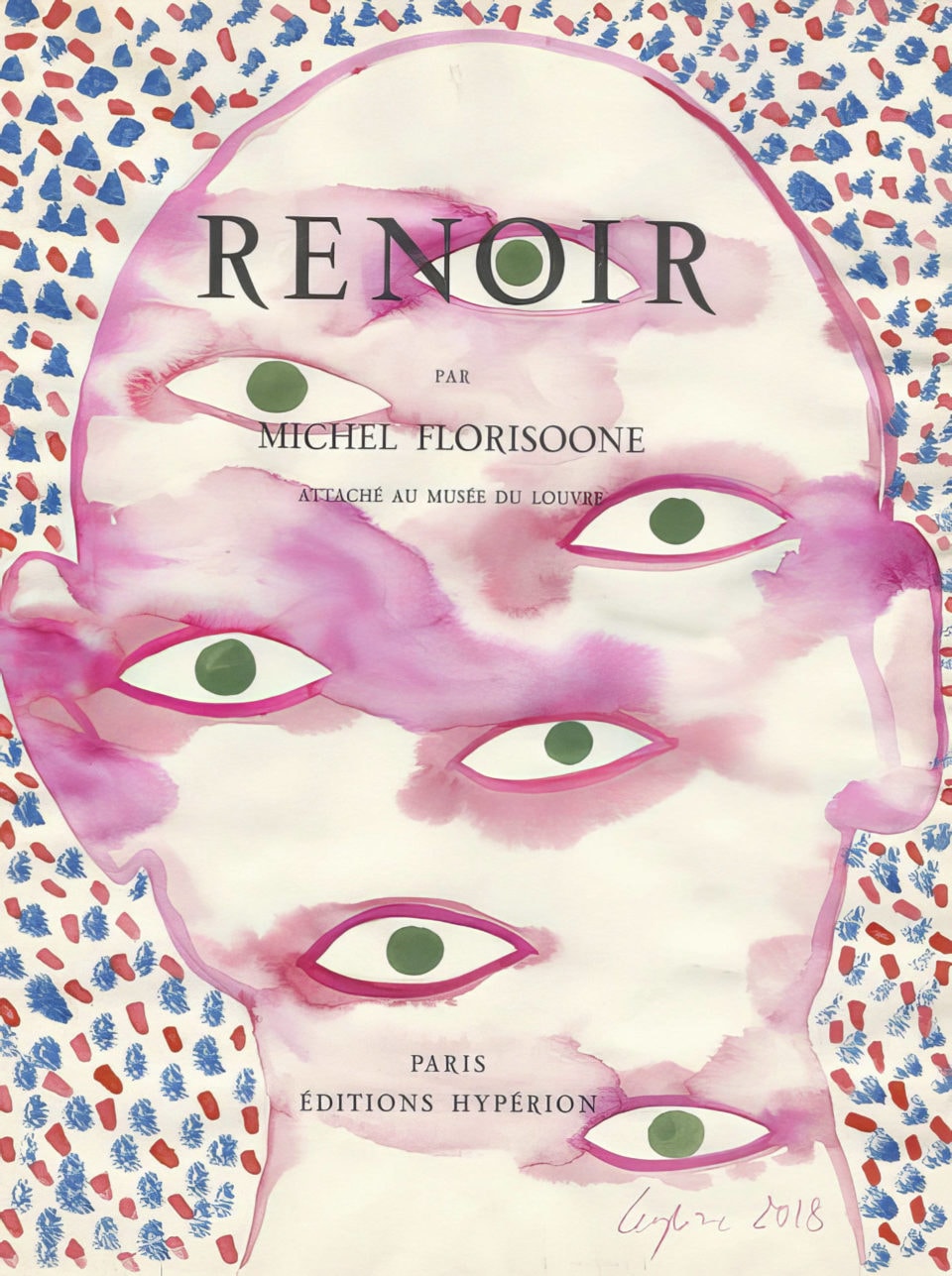 Selfportrait of my shadow Renoir 2018 aquarelle sur une page de livre watercolor on a page of a book 33 x 25 cm